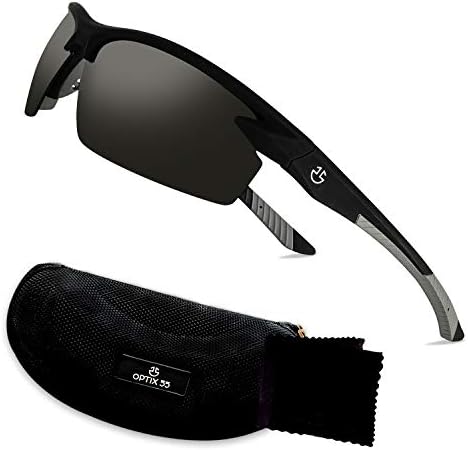 אופטיקס 55 מקוטב ספורט משקפי שמש לגברים נשים רכיבה על אופניים ריצה דיג | הגנה מפני קרינה אולטרה סגולה, בלתי שביר